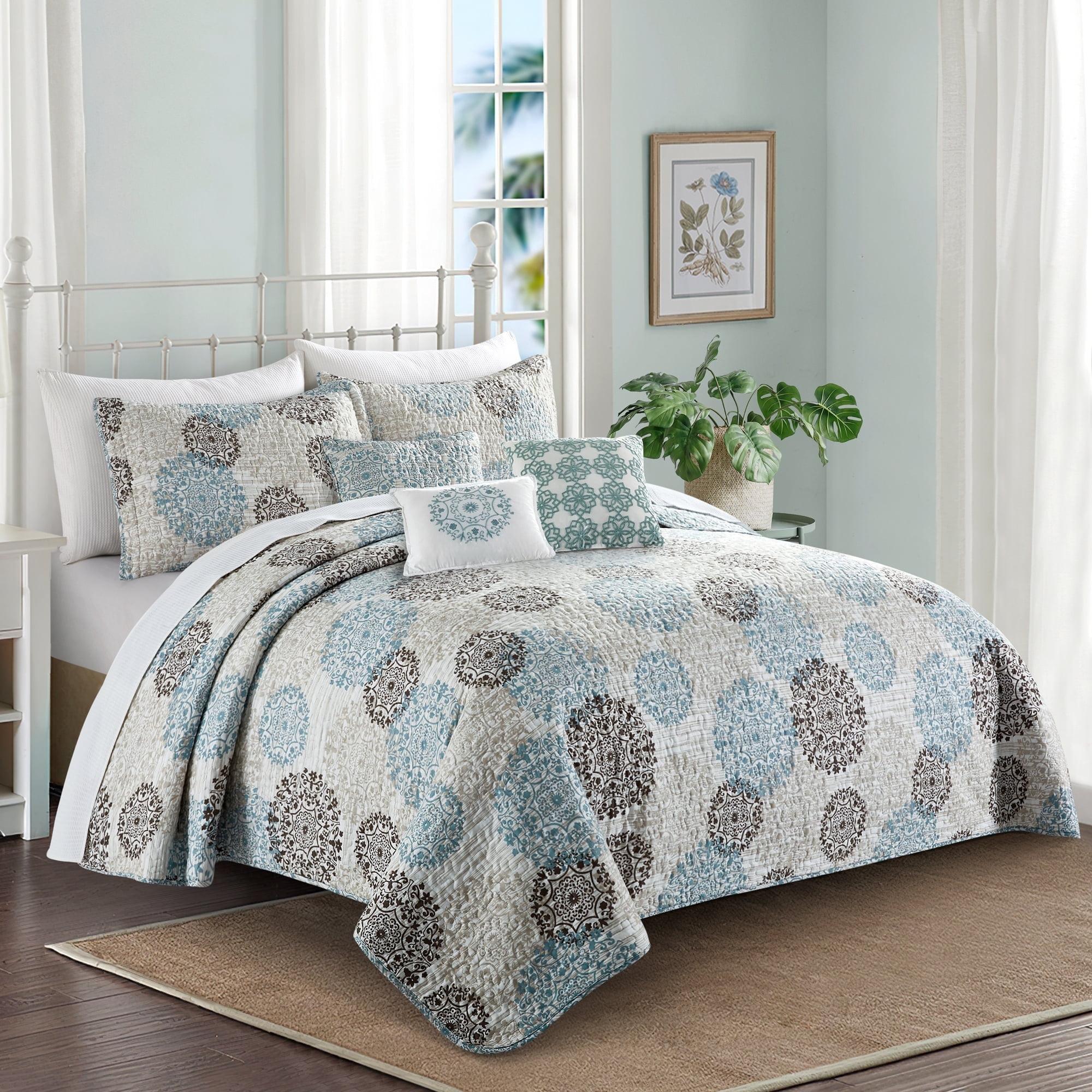 Marina 6 Piece Reversible Microfiber Quilt Set