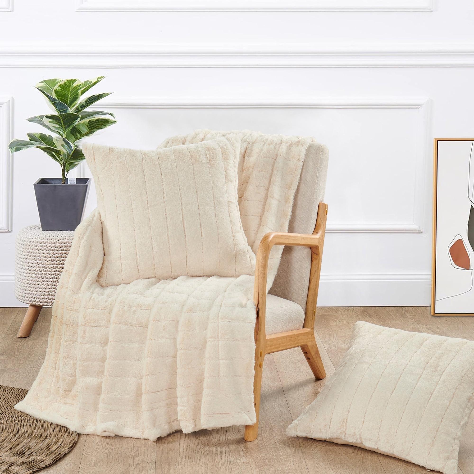 Home Soft Things Luxury Rabbit Faux Fur Throw Blanket