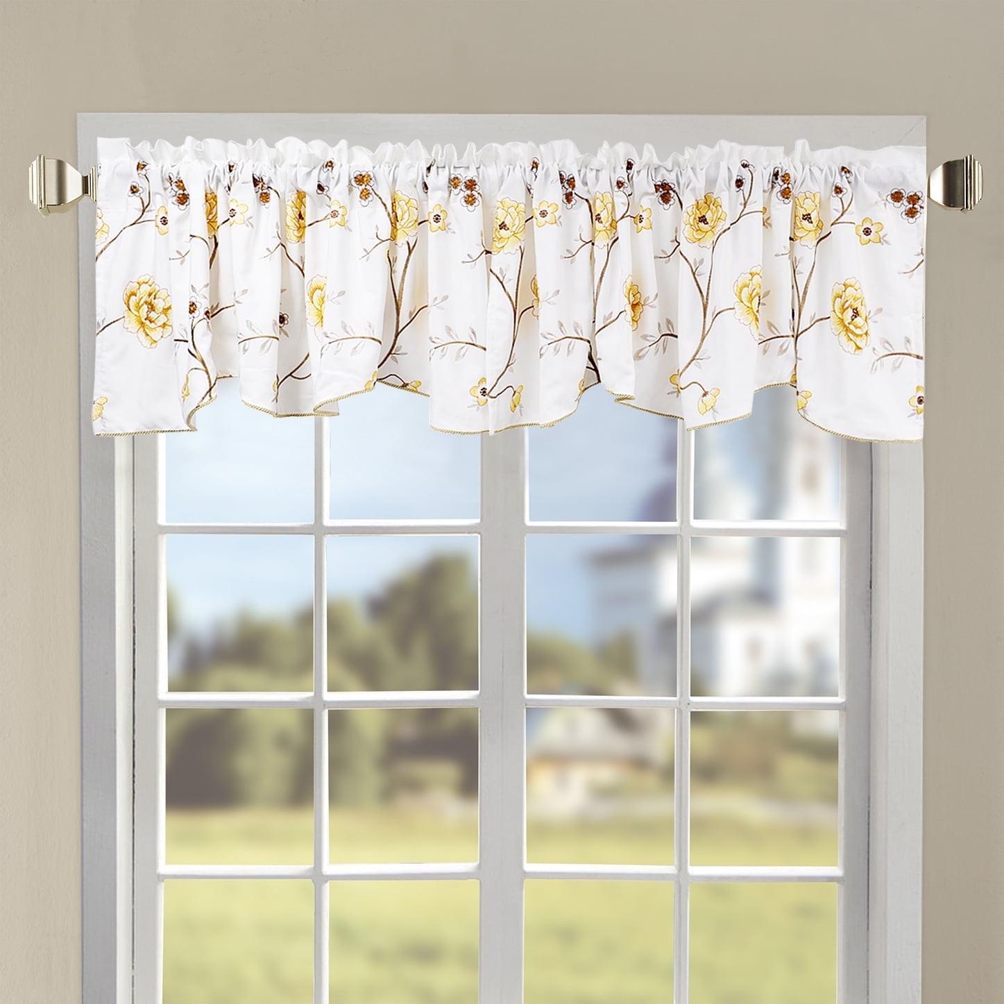 Floral Scalloped 60'' Window Valance