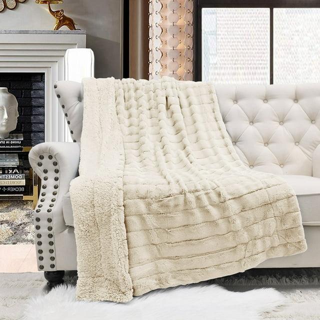 Home Soft Things Super Soft Decorative Throw Blanket -Bleached Sand - 50" x 60"