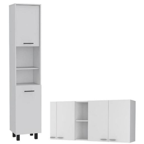 Home Square 2-Piece Set with Wall Cabinet and 78" Pantry Cabinet
