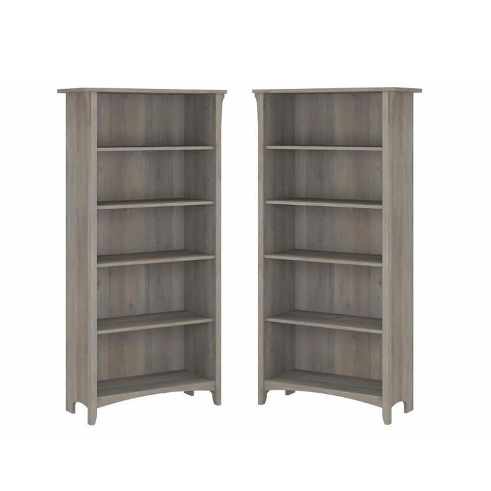 Khadesha Tall 5 Shelf Bookcase - Set Of 2