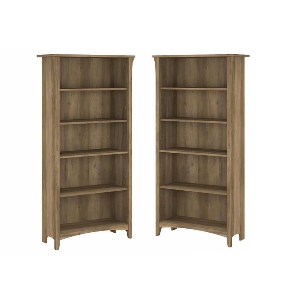 Khadesha Tall 5 Shelf Bookcase - Set Of 2