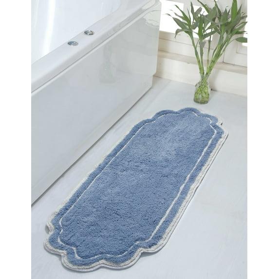 HOME WEAVERS Allure Collection 100% Cotton Non-Slip Bathroom Rug Set Machine Washable Bathroom Rug-17"x24", Bath Rug- 21"x34", Brown Color 2 Piece Bath Carpet set