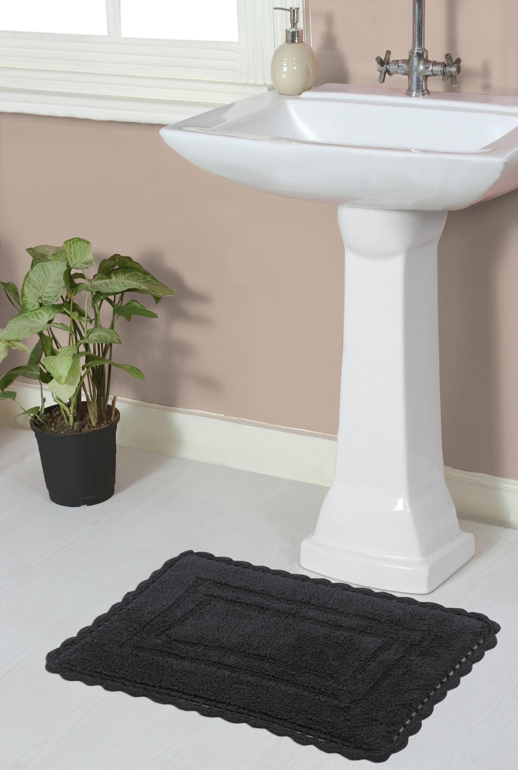 Home Weavers Casual Elegance Bath Mat 100% Cotton Bathroom Rugs Set, Washable Rug, Extra Soft and Absorbent bath Rug, Kitchen Mat, Bath Mat Set, Bath Floor Mat Reversible, 17"x24" Rectangle, Gray
