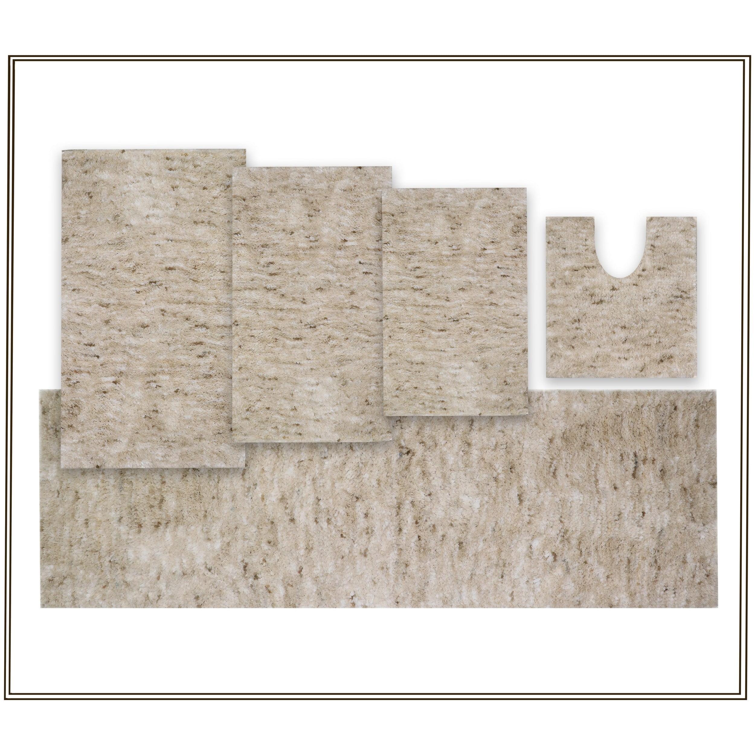 17 Stories Cloud Comfort 100% Polyester Microfiber Bath Rug Set, Non Slip & Soft Shaggy Bath Rugs - 5Pc Set