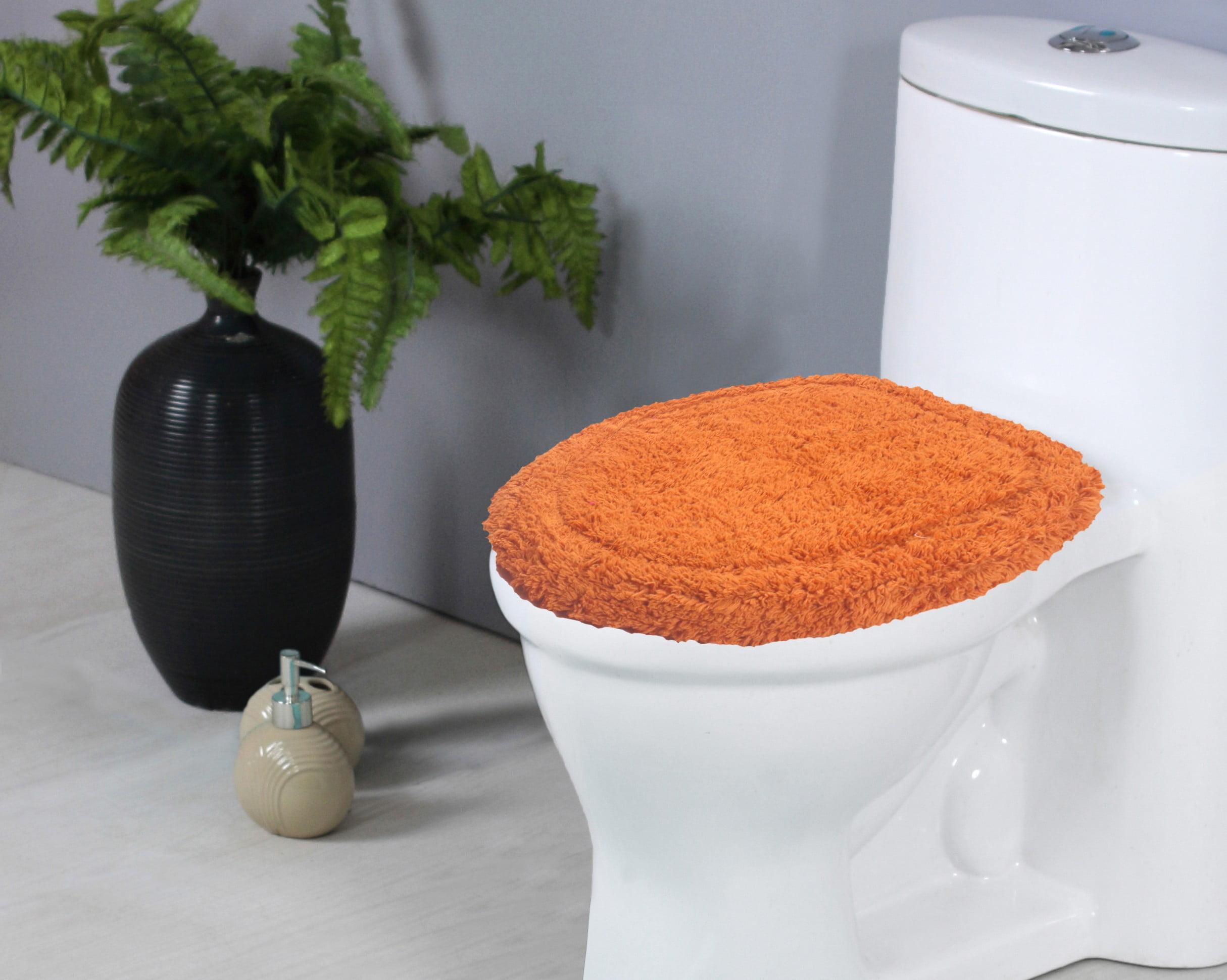 Home Weavers Inc Home Weavers WaterFord Collection Cotton Soft, Water Absorbent Toilet Seat Lid Cover, Machine Washable 18"x18" Toilet Lid Cover