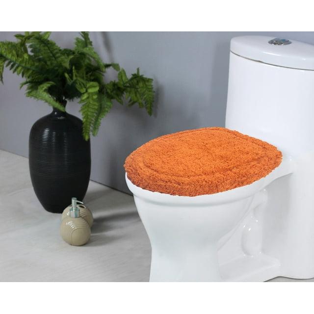 Home Weavers Inc Home Weavers WaterFord Collection Cotton Soft, Water Absorbent Toilet Seat Lid Cover, Machine Washable 18"x18" Toilet Lid Cover