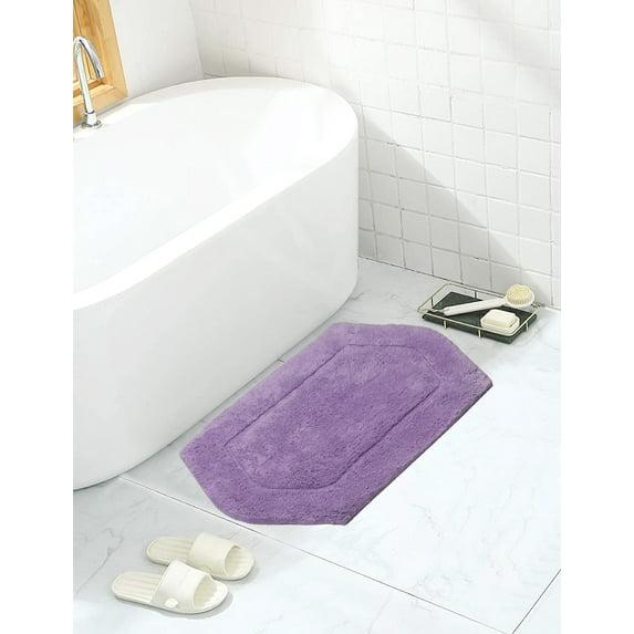 HOME WEAVERS Waterford Collection Bathroom Rug 100% Cotton Tufted Bath Rug, Extra Soft and Absorbent Bath Rugs, Non-Slip Bath Mats, Machine Washable bath rugs for Bathroom, 17"x24", Purple
