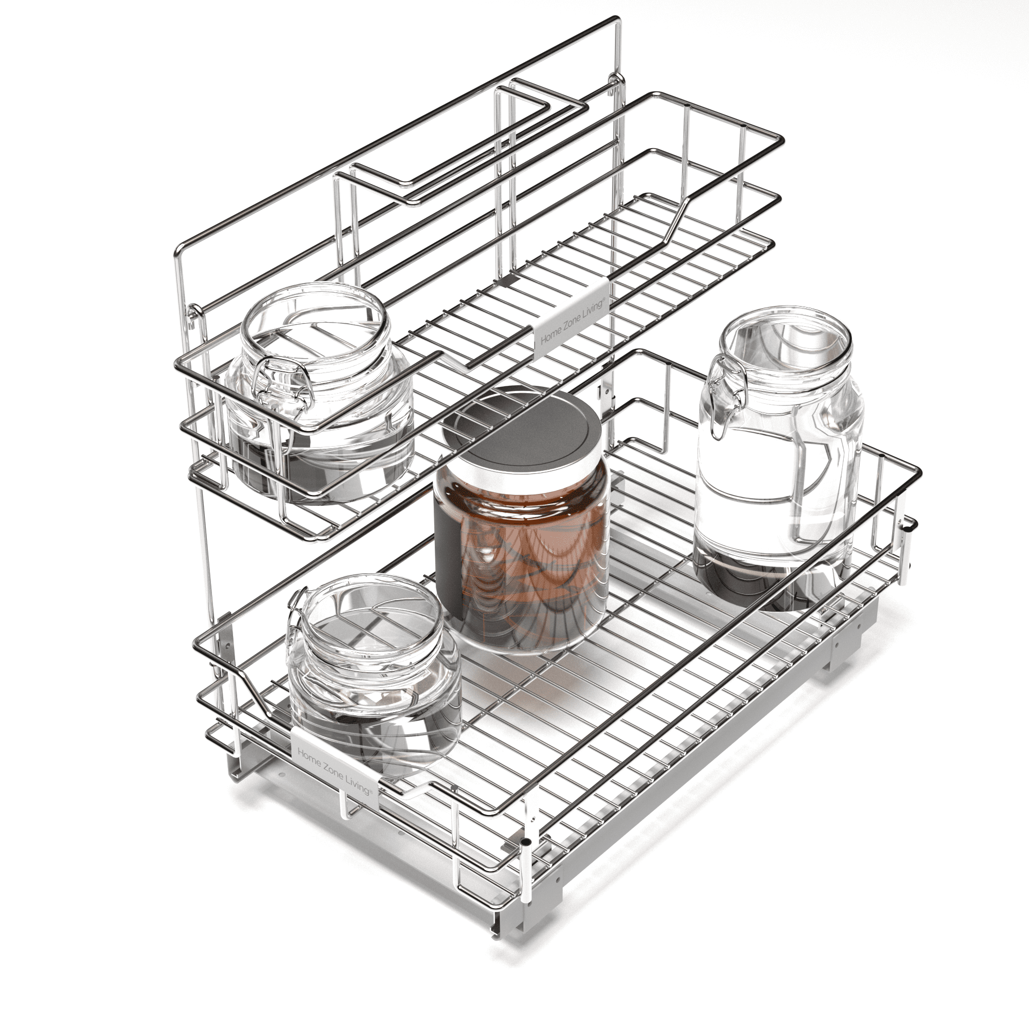 Silver 2-Tier Pull Out Under Sink Organizer