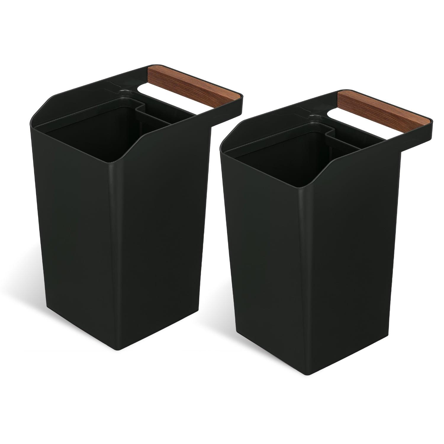 2 Gallon Trash Can Combo, Square Open Top and Handle, Serene Green (Set of 2)