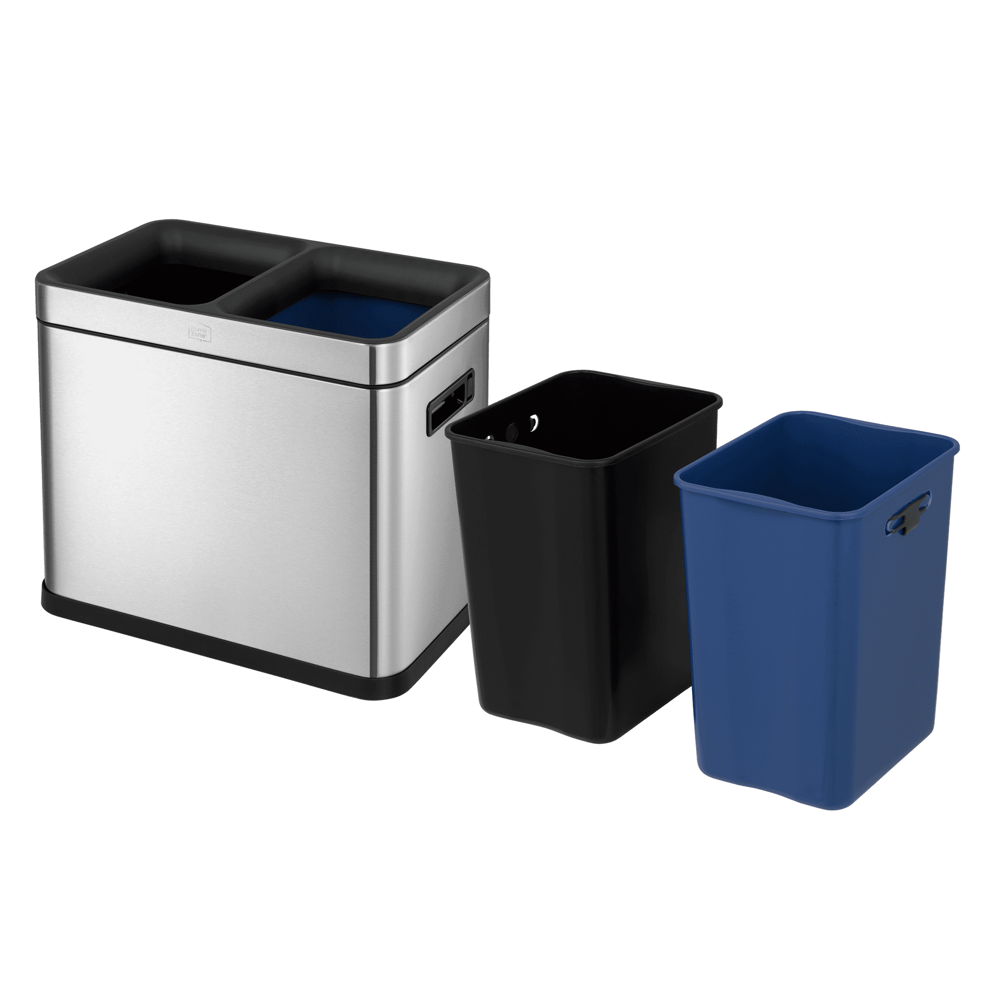 8 Gallon Stainless Steel Dual Compartment Open Top Trash Can