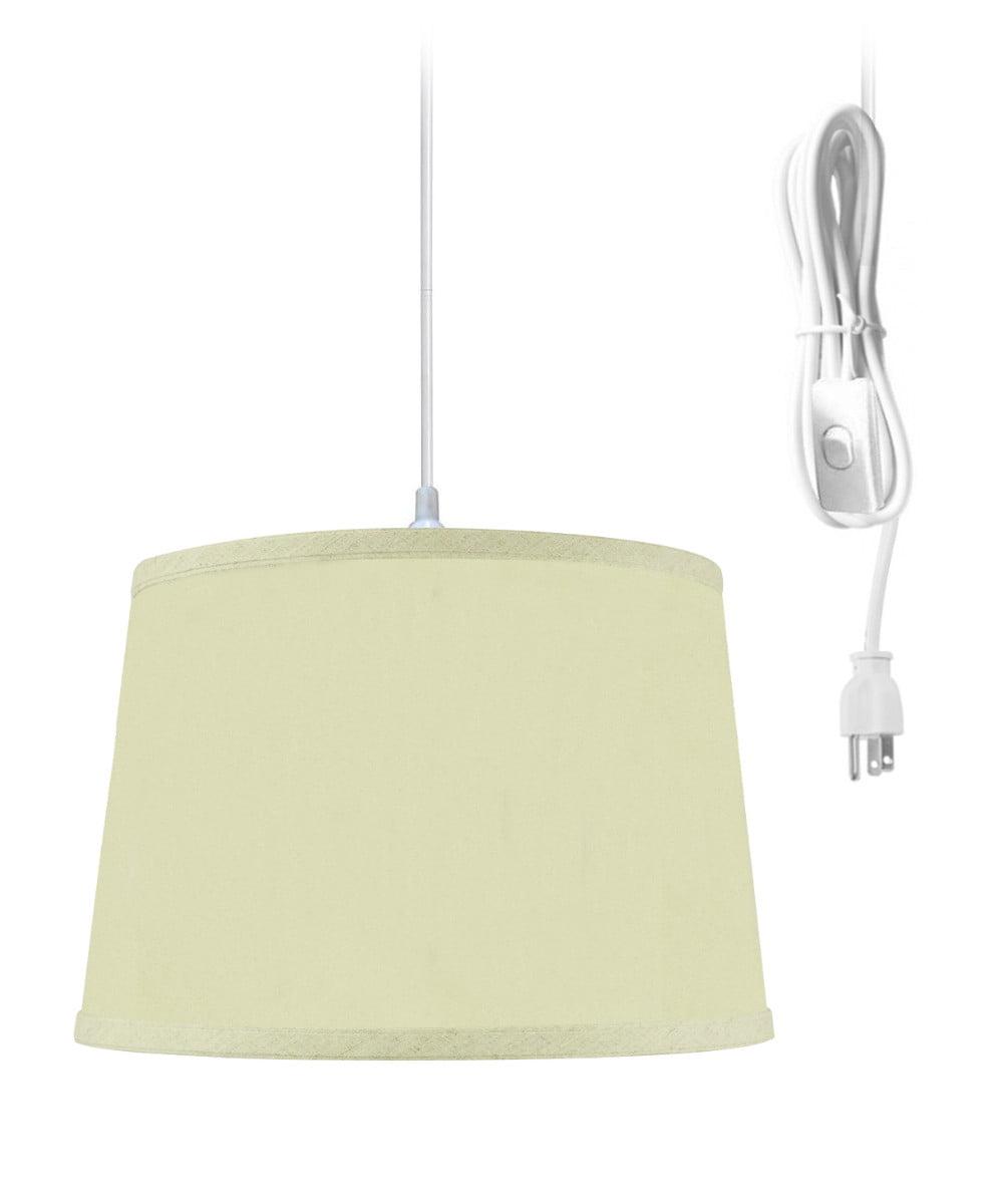 Eggshell Drum Swag Pendant with 17' White Cord & LED Flexibility