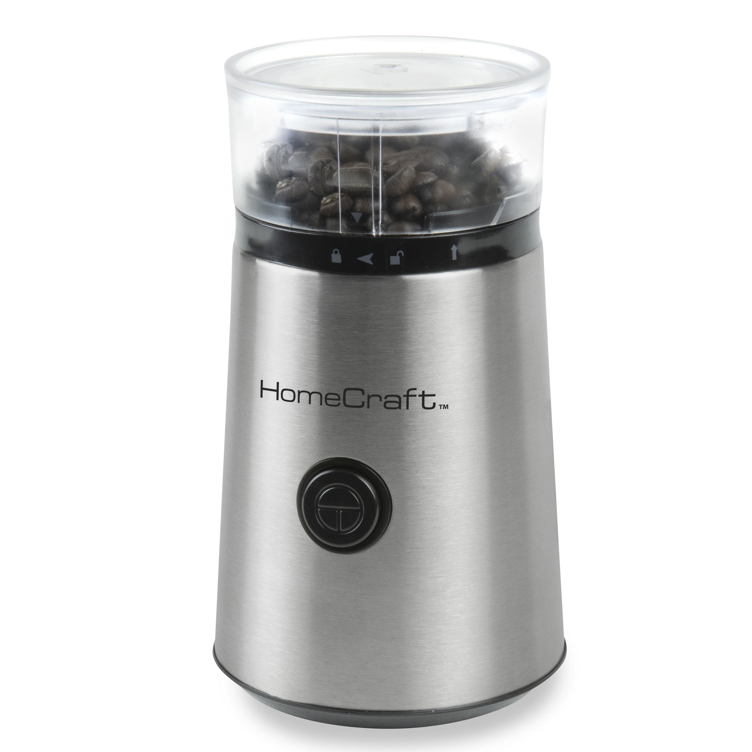 HomeCraft Stainless Steel Electric Coffee Grinder with Blade