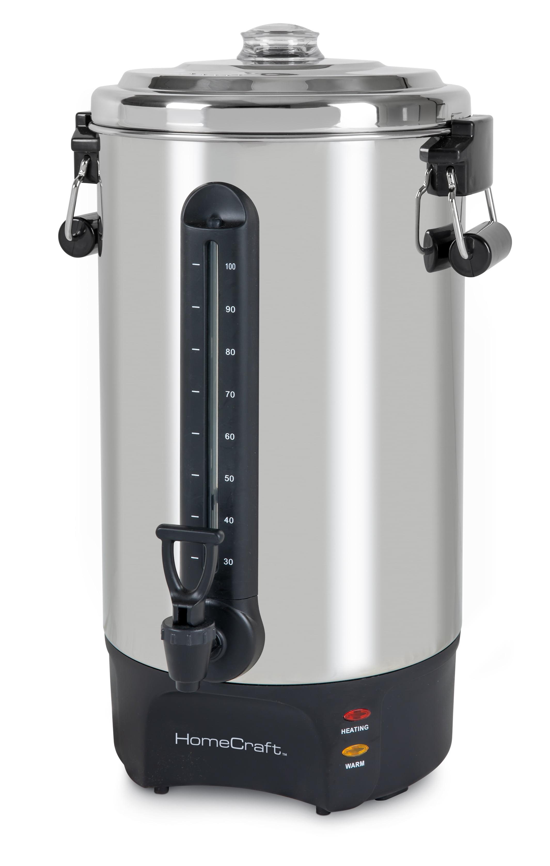 HomeCraft 100-Cup Stainless Steel Coffee Urn with Dripless Faucet