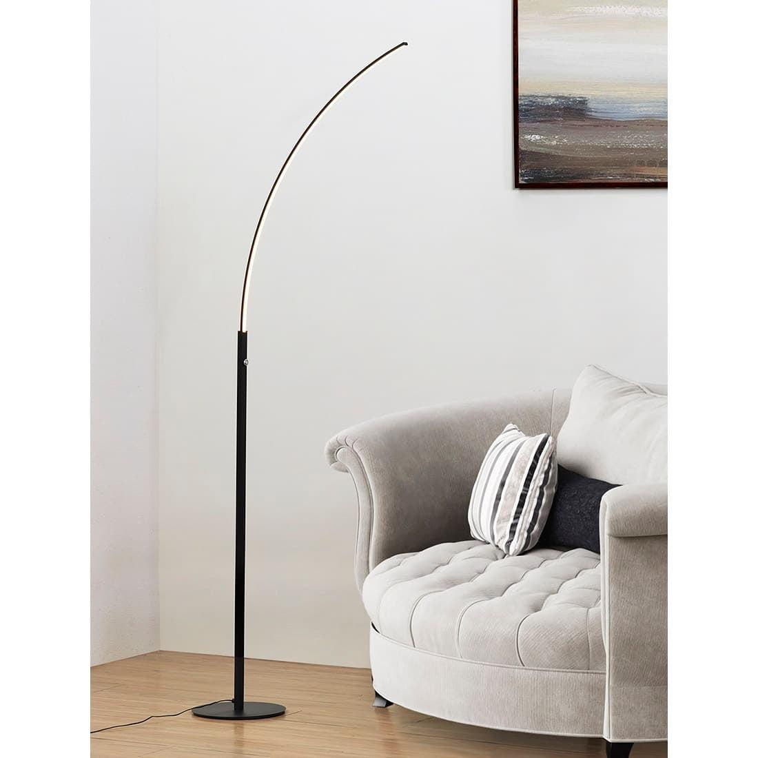 HomeGlam Horizon LED Arch Floor Lamp Black