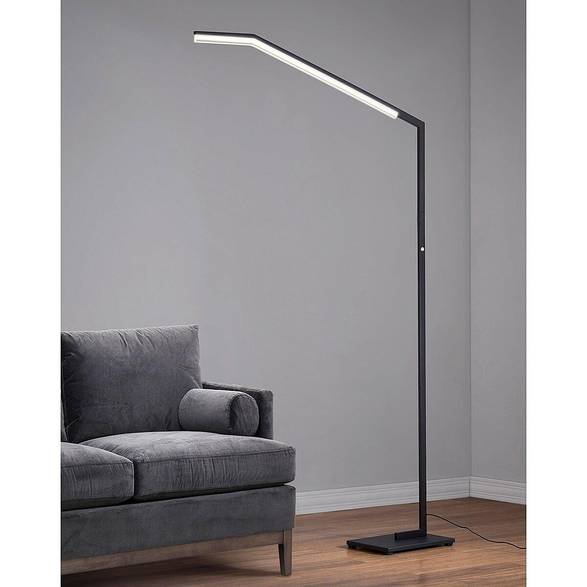 Transit Black 78" Arc LED Floor Lamp with Dimmer