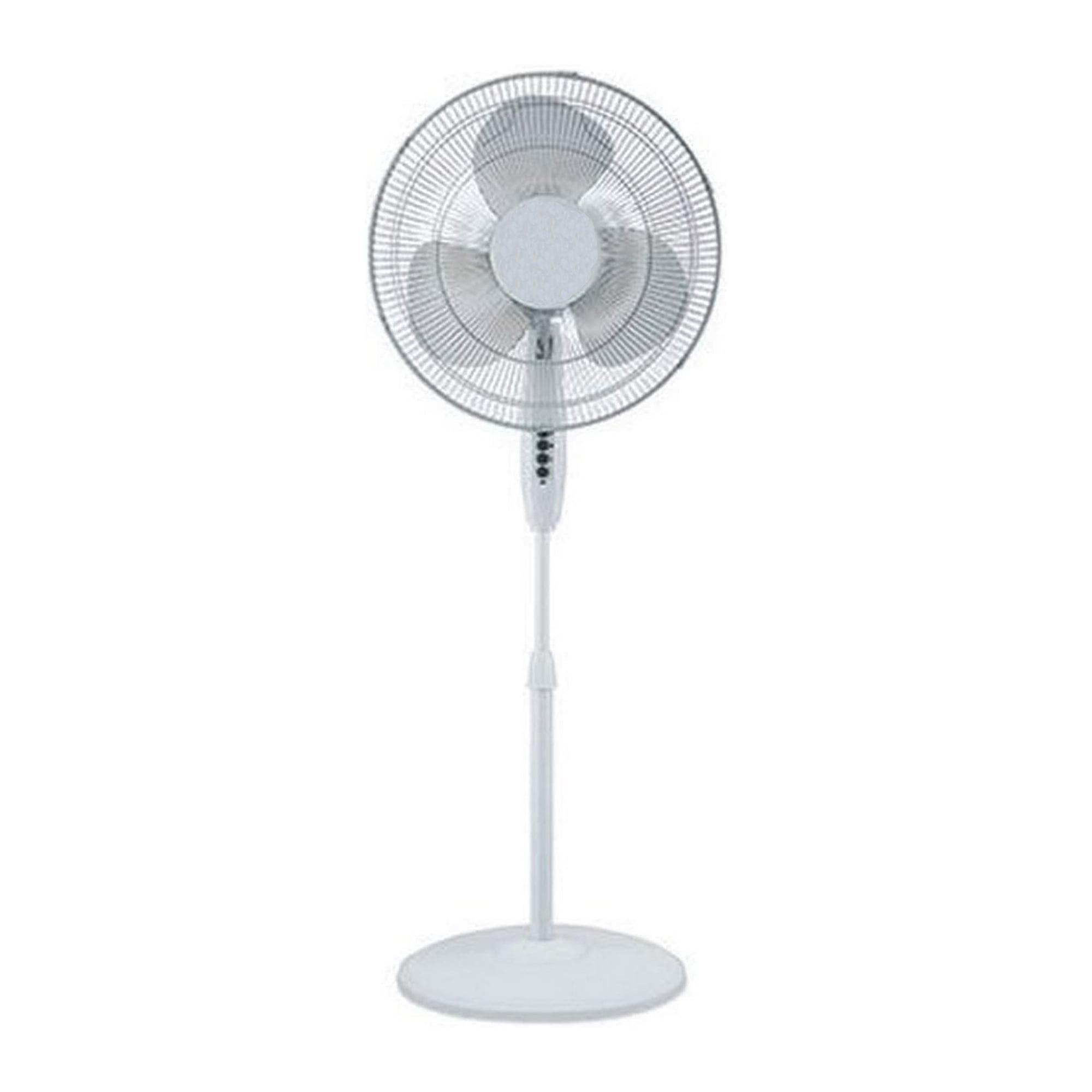 HomePoint 16-Inch 3 Speed Tilt Head Oscillating Pedestal Stand Fan, White