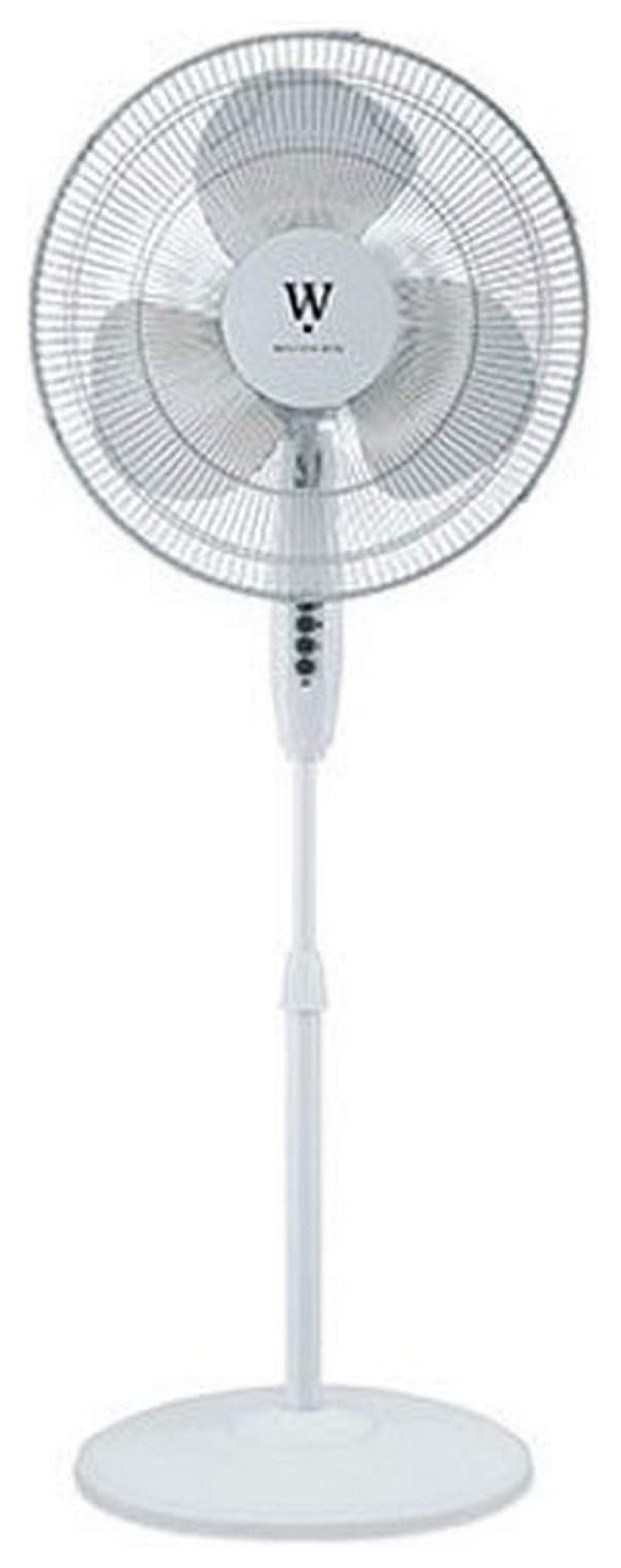 HomePoint 16-Inch 3 Speed Tilt Head Oscillating Pedestal Stand Fan, White