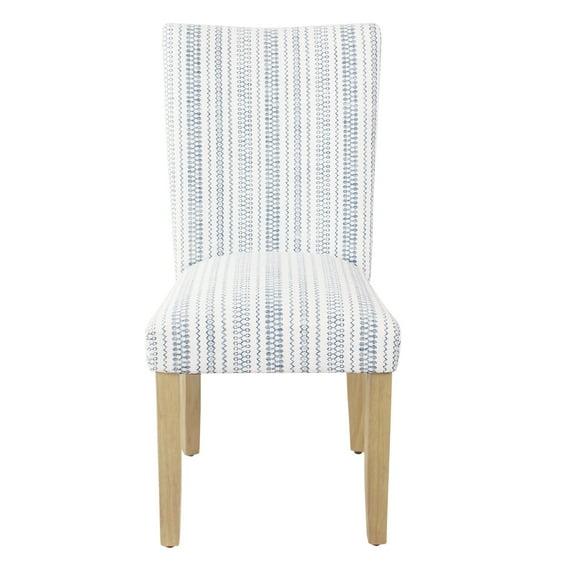 HomePop Set of 2 Parson Dining Chair Blue Farmhouse Stripe: Upholstered, Foam-Filled, Hardwood Frame
