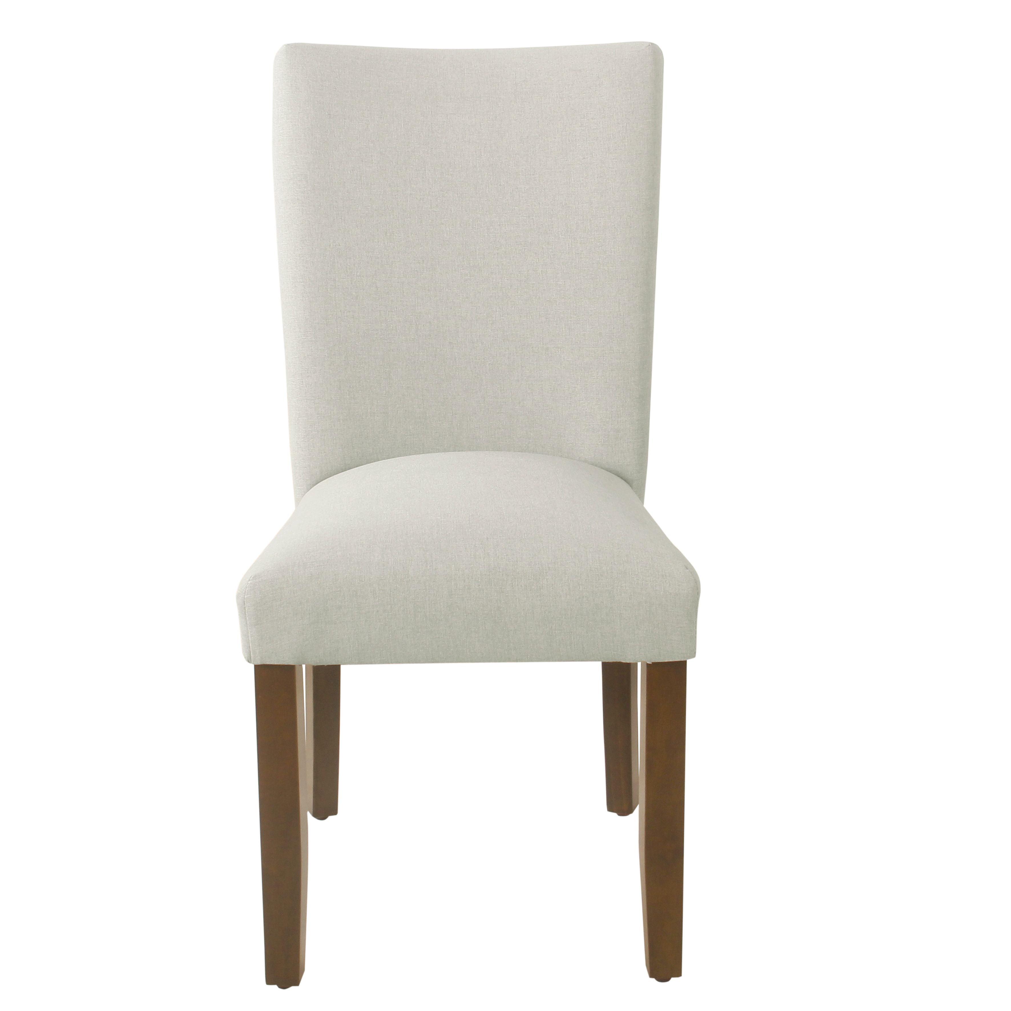 Elegant Soft Gray Faux Leather Parsons Side Chair Set