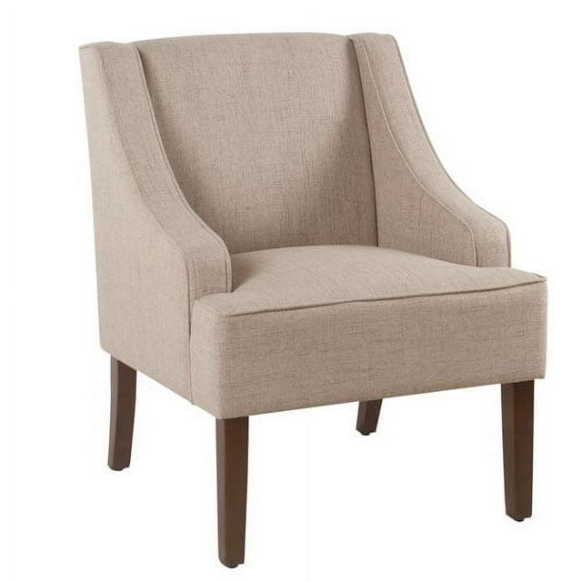 HomePop Classic Swoop Arm Accent Chair Tan: Upholstered Polyester, Foam-Filled, Plywood & Hardwood Frame