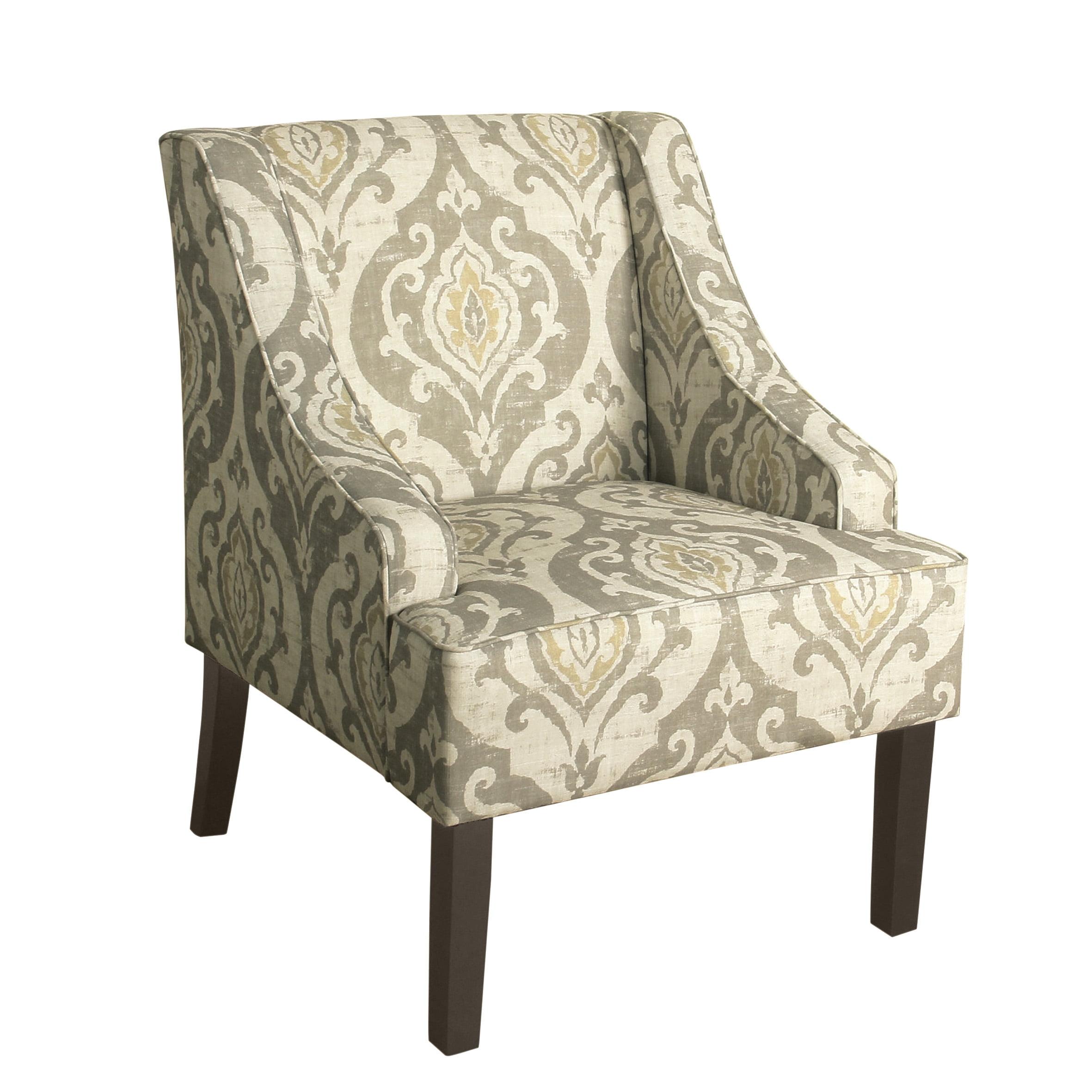 Classic Swoop Accent Armchair Natural Raffia - HomePop: Upholstered, Wood Legs, Foam Fill
