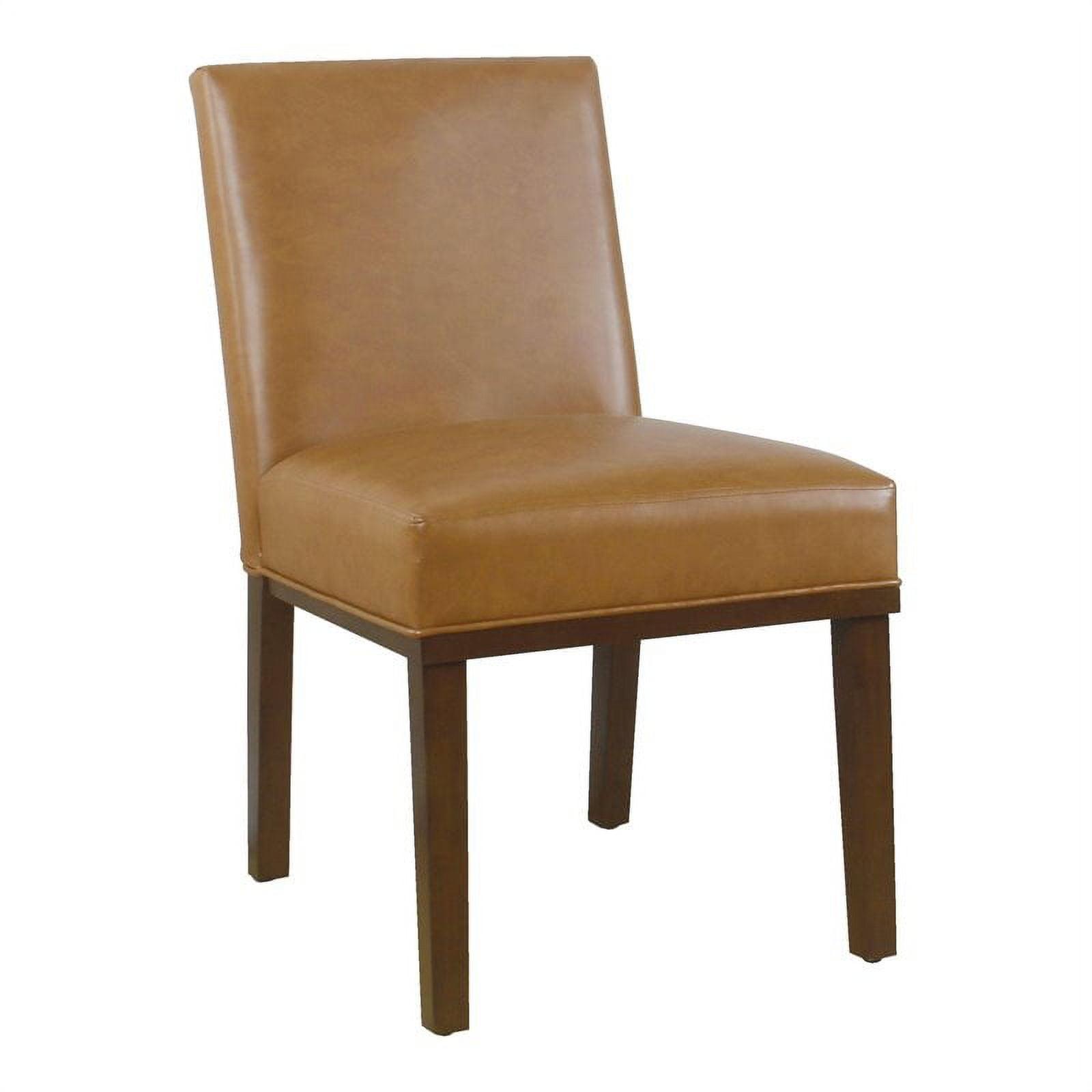 Carmel Faux Leather Parsons Side Chair with Espresso Wood Legs