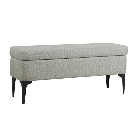 Large Modern Storage Bench Sustainable Gray Woven - HomePop