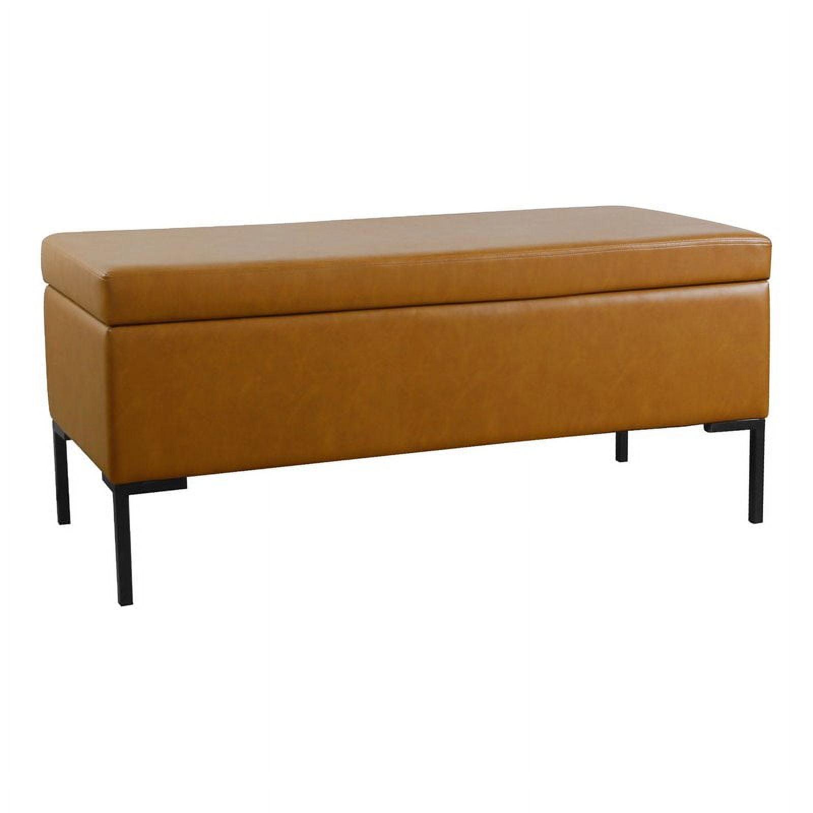 Large Storage Bench with Metal Legs - HomePop