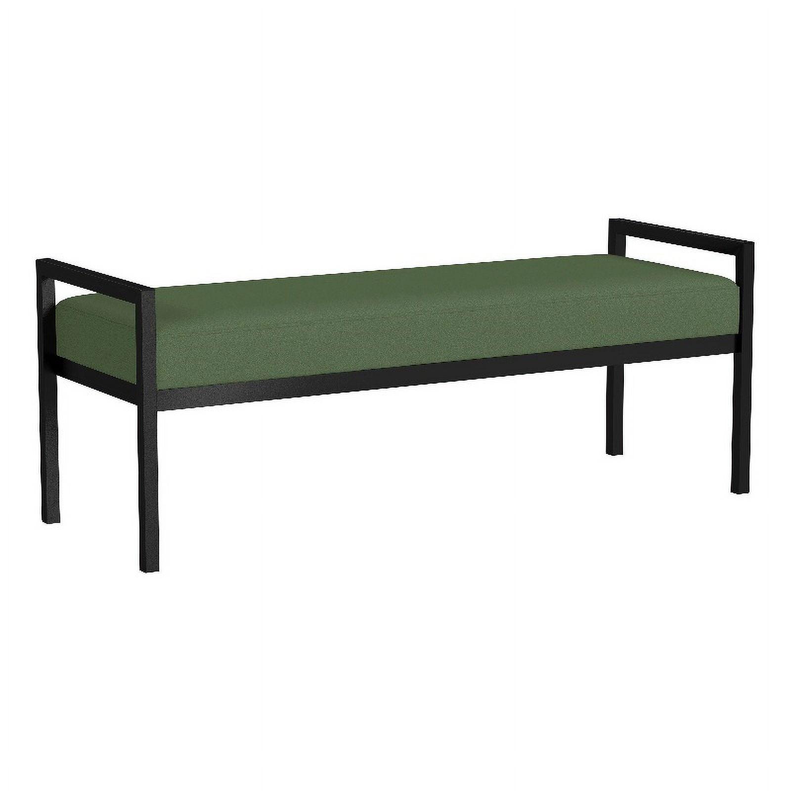 HomePop Modern Metal Bench Loden Green: Upholstered Rectangle for Entryway, End of Bed