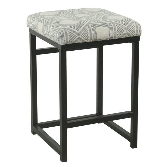 24" Open Back Metal Counter Height Barstool Charcoal - HomePop: Upholstered, Powder-Coated, 250lb Capacity