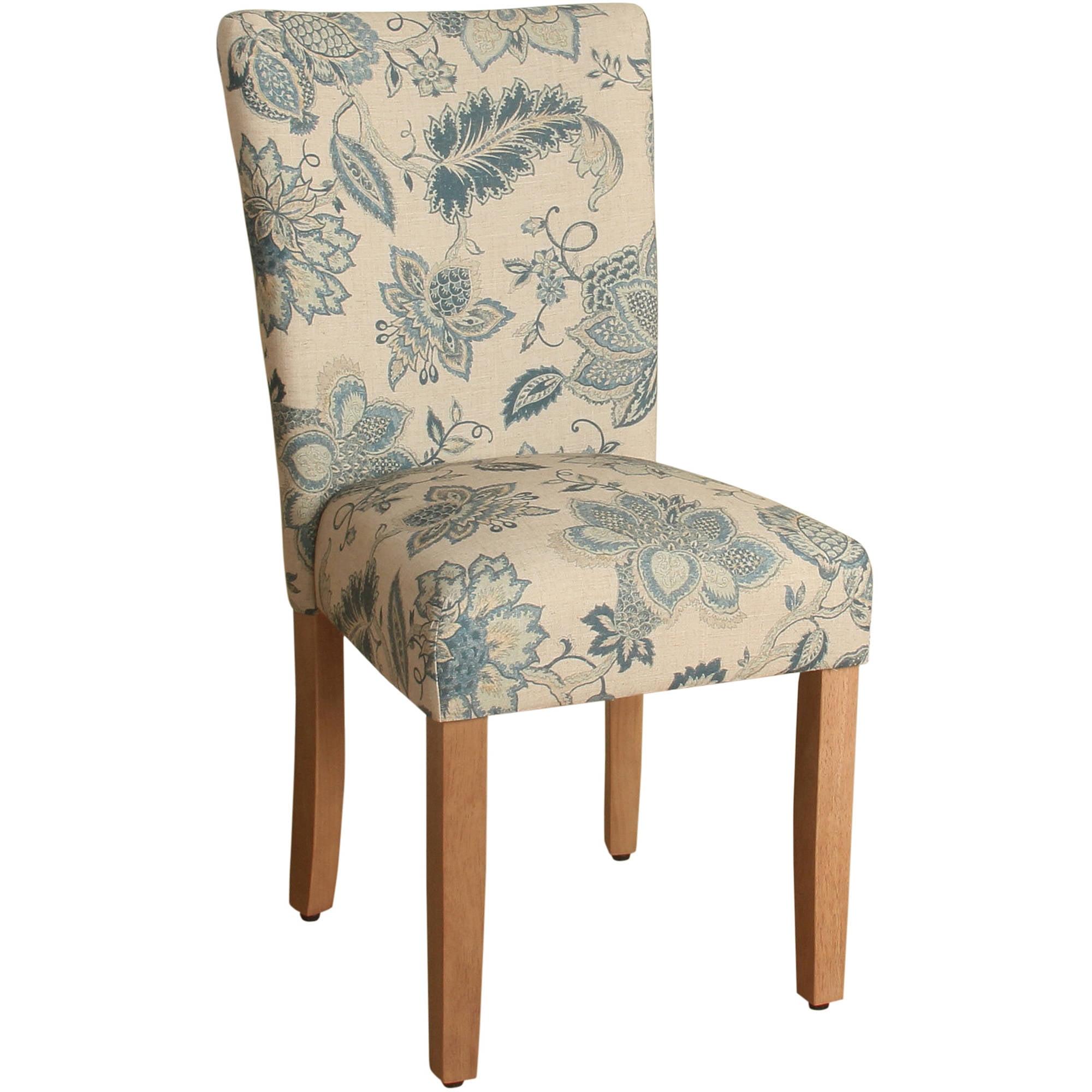 Lexie Vintage Indigo Linen Upholstered Parsons Side Chair Set