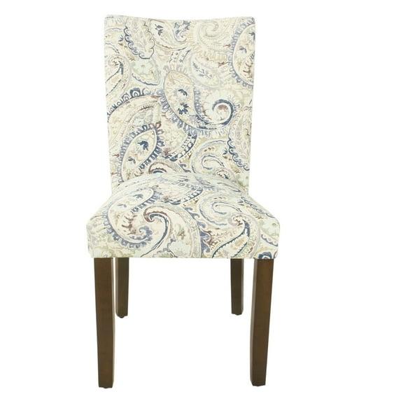 Set of 2 Parson Dining Chair Blue Velvet Paisley Print - HomePop: Upholstered, Foam-Filled, Hardwood Frame