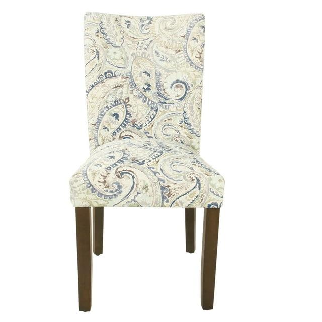 Set of 2 Parson Dining Chair Blue Velvet Paisley Print - HomePop: Upholstered, Foam-Filled, Hardwood Frame