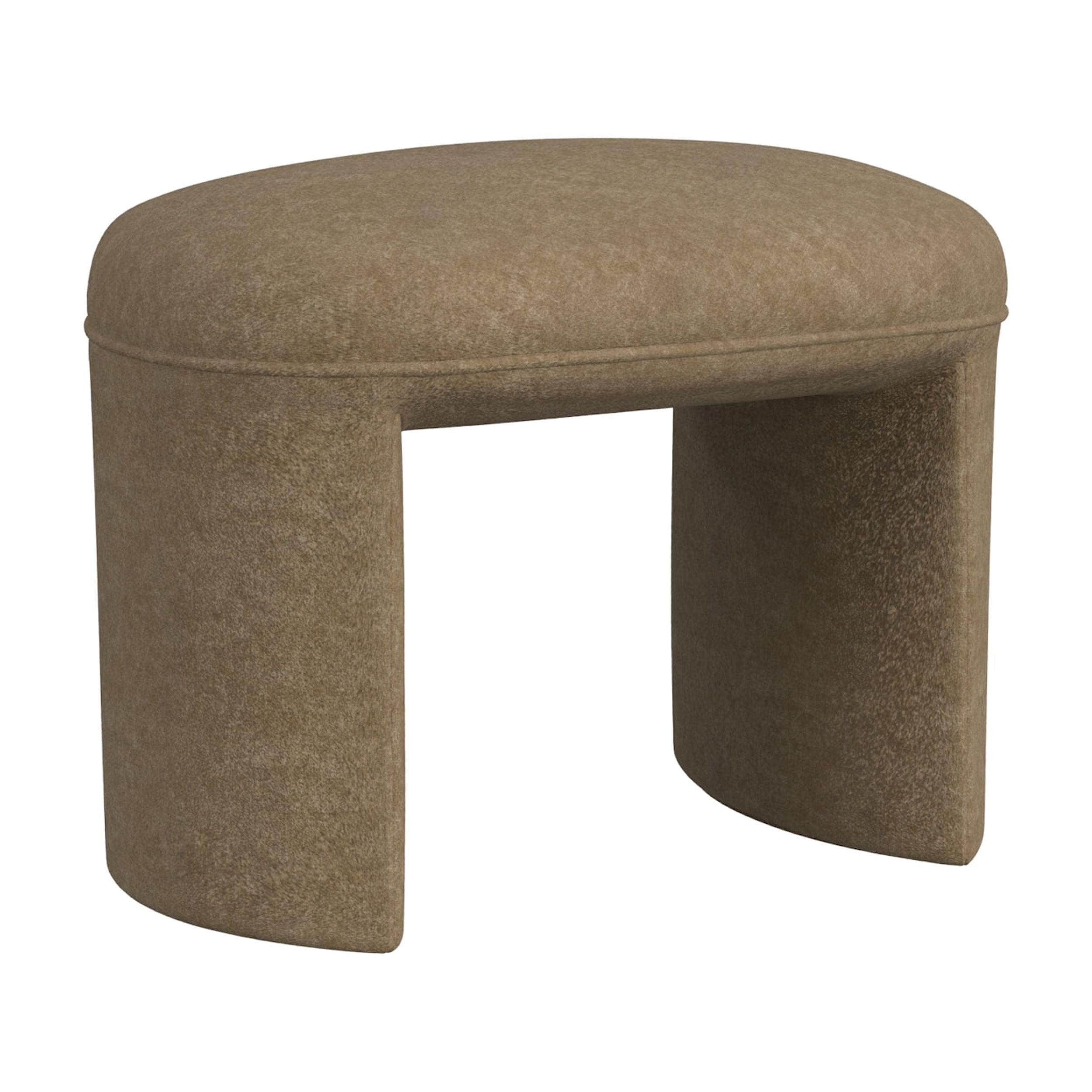 Quinn Mocha Velvet Upholstered Modern Ottoman