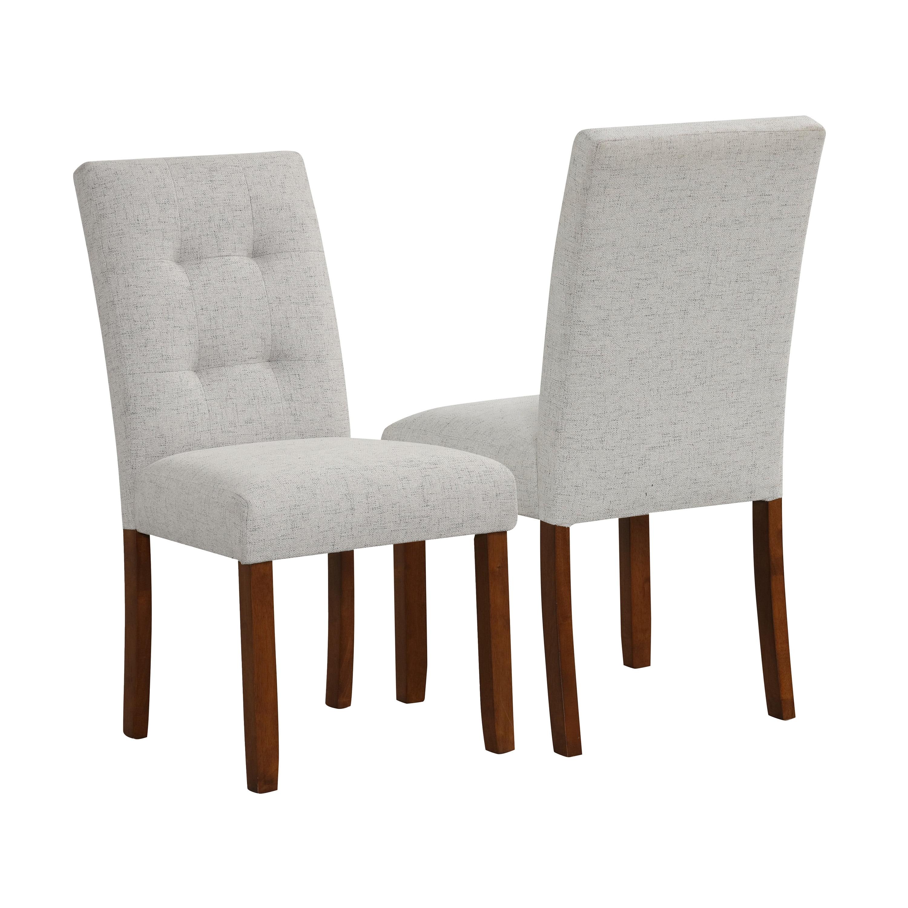 HomePop Set of 2 Tufted Back Dining Chairs Gray: Upholstered Polyester, Plywood Frame, 300 lbs Capacity