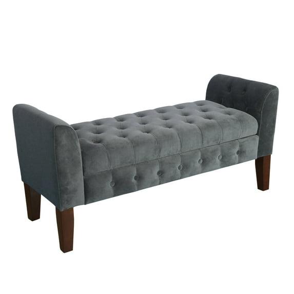 Velvet Tufted Storage Settee Bench - HomePop