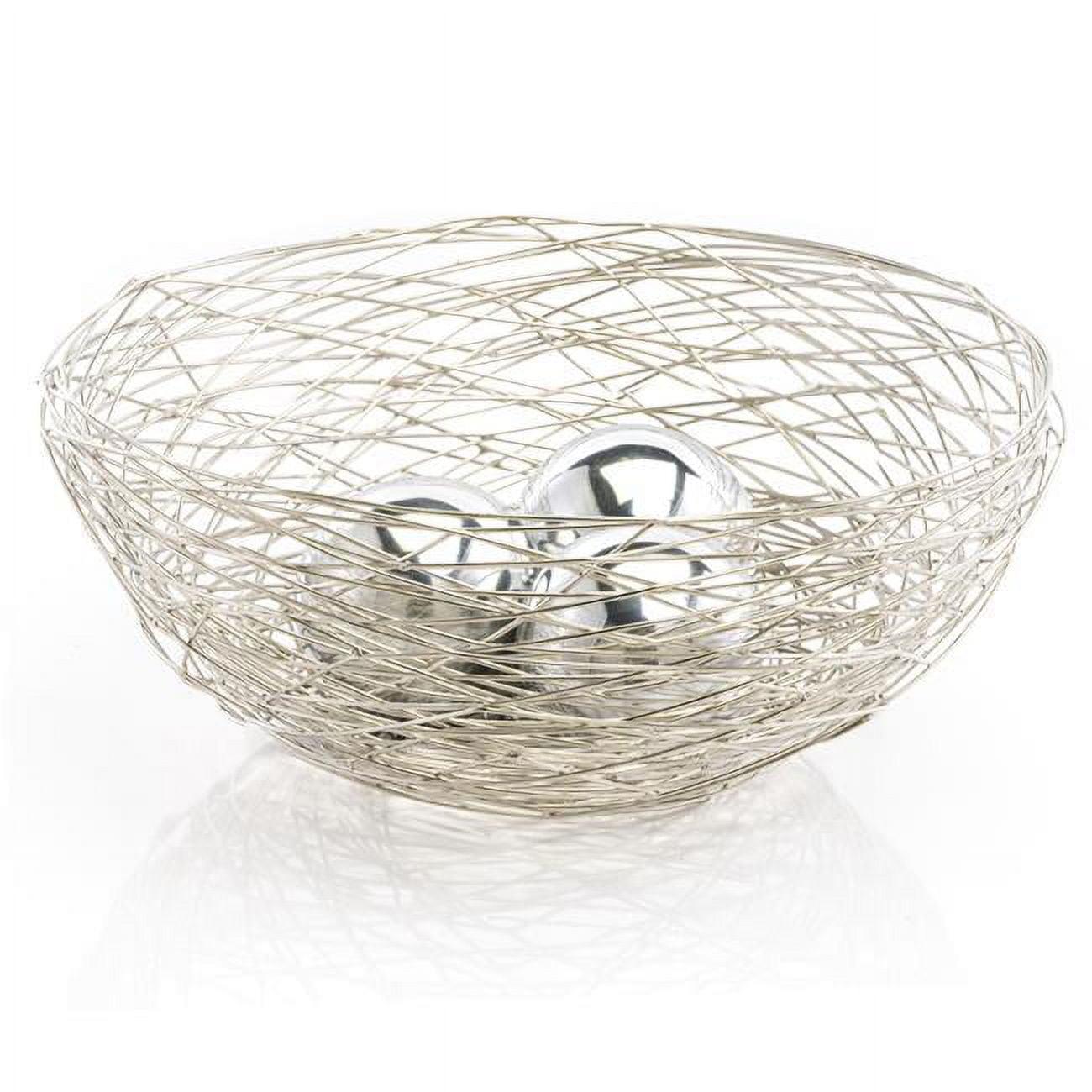 Contemporary Classic 12" Silver Wire Abstract Centerpiece Bowl