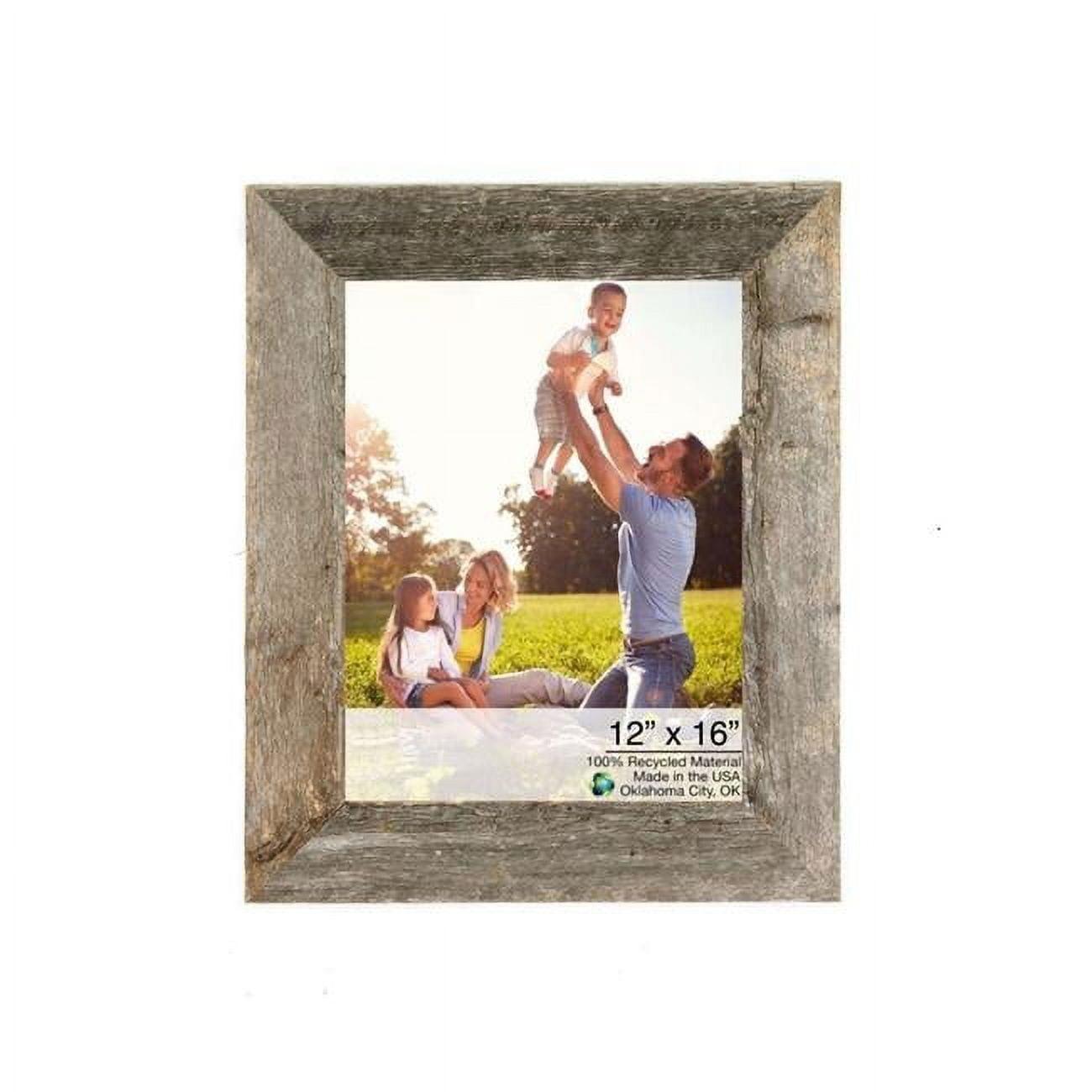 HomeRoots  12 x 16 in. Rustic Farmhouse Gray Wood Picture Frame