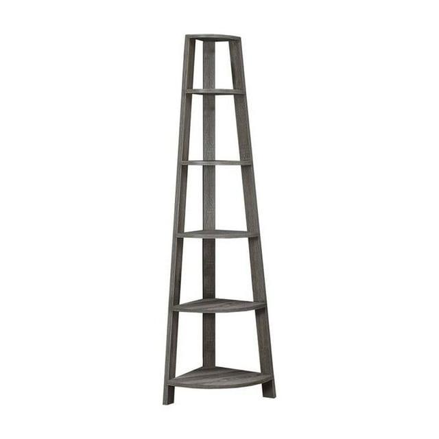 15.5" X 22.5" X 71.25" Dark Taupe Particle Board  Bookshelf