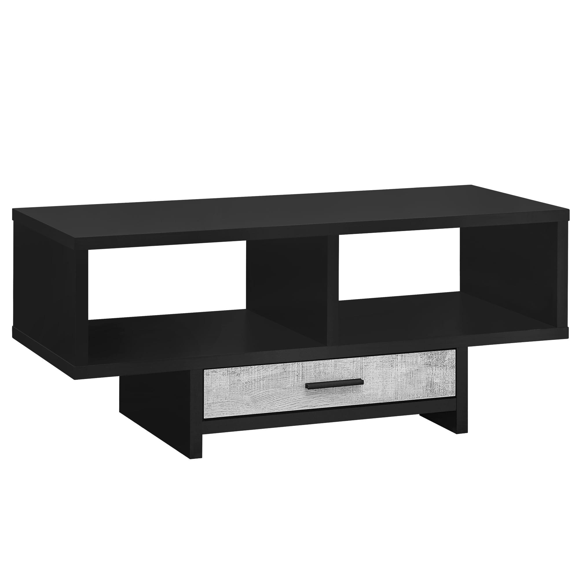 Contemporary Rectangular Lift-Top Coffee Table with Storage in Black and Grey