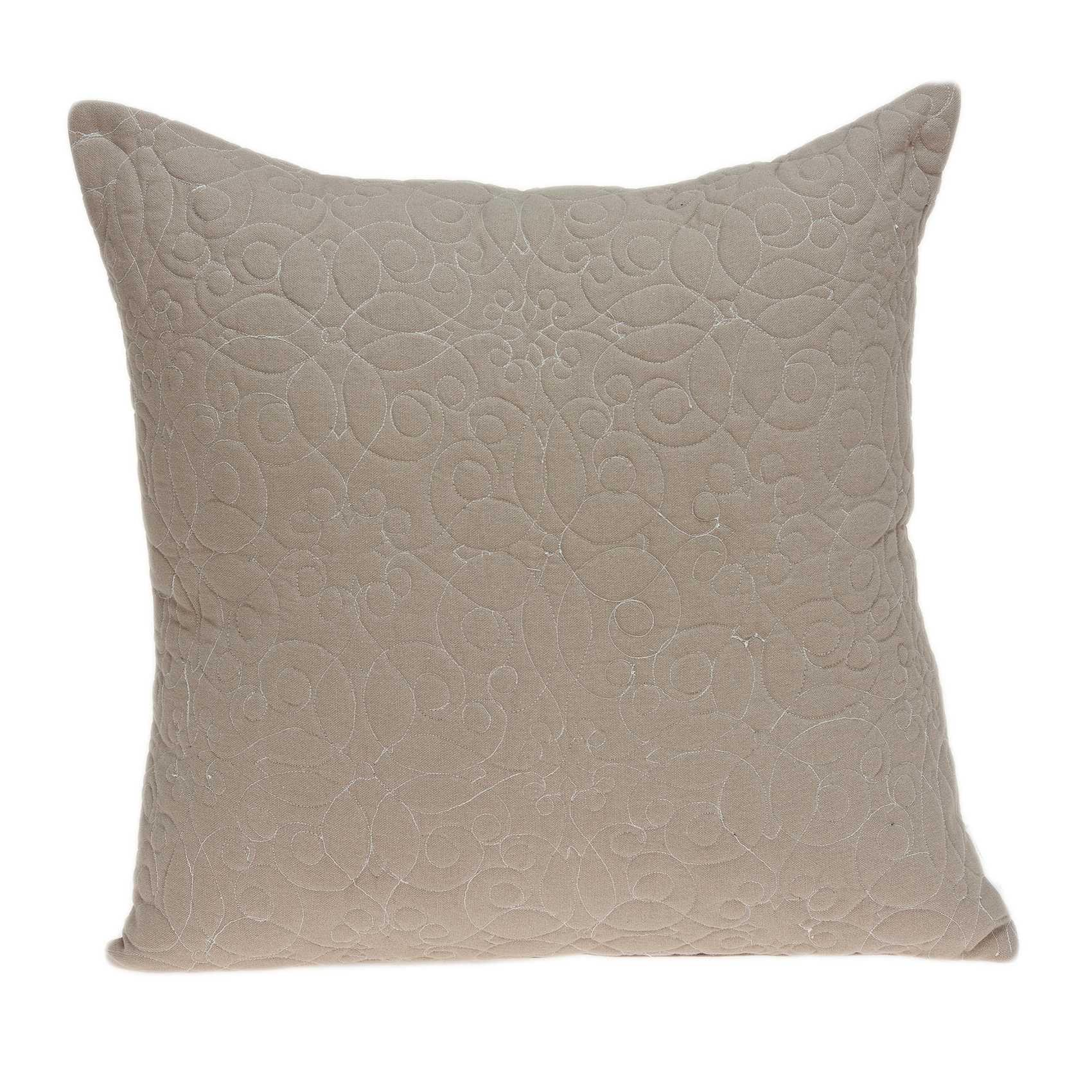 Elegant Tan Cotton Square Accent Pillow with Poly Insert