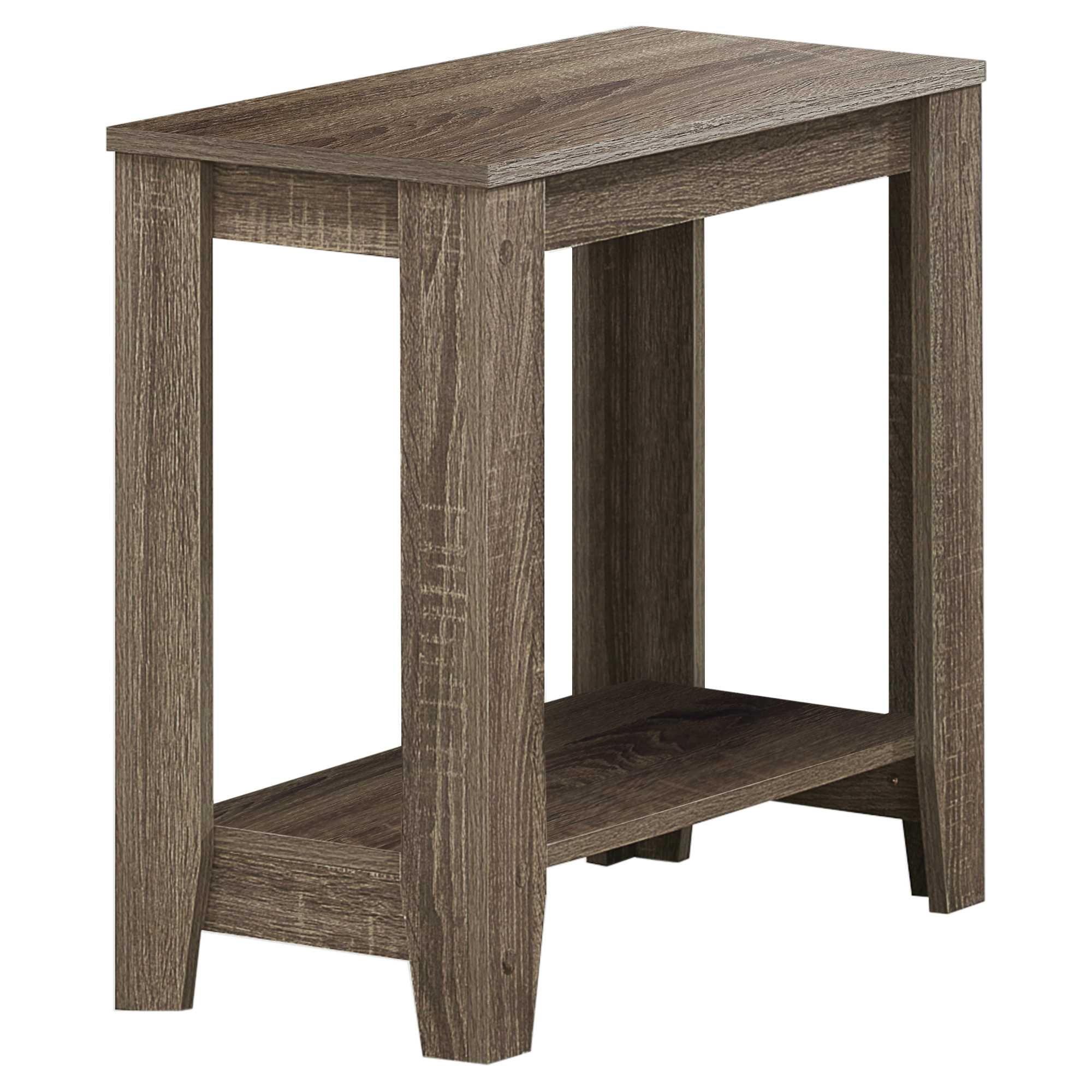 Dark Taupe 23.75'' Wood and Metal Laminate Accent Table