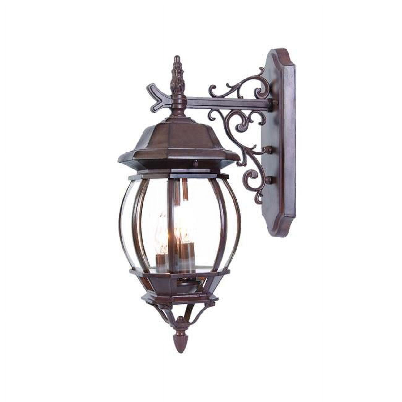 HomeRoots  22 x 7.5 x 12 in. Chateau 3-Light Burled Walnut Wall Light