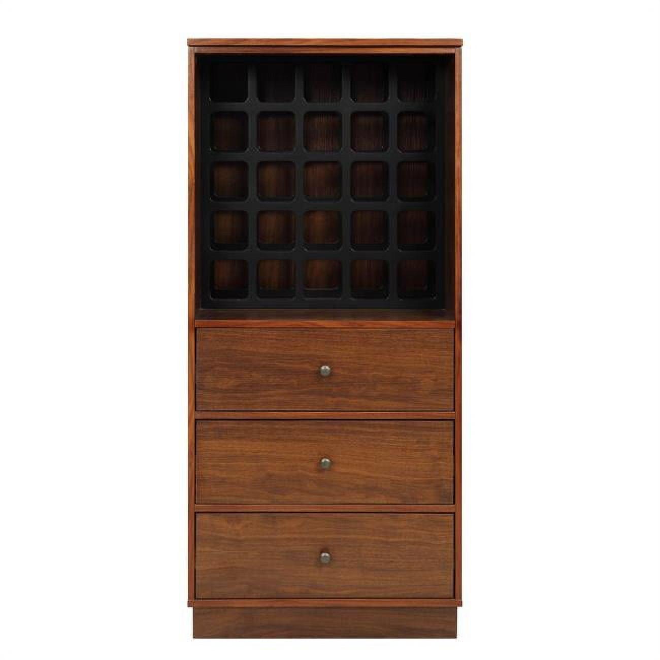 Elegant 24'' Walnut MDF Wine Cabinet with Ample Storage