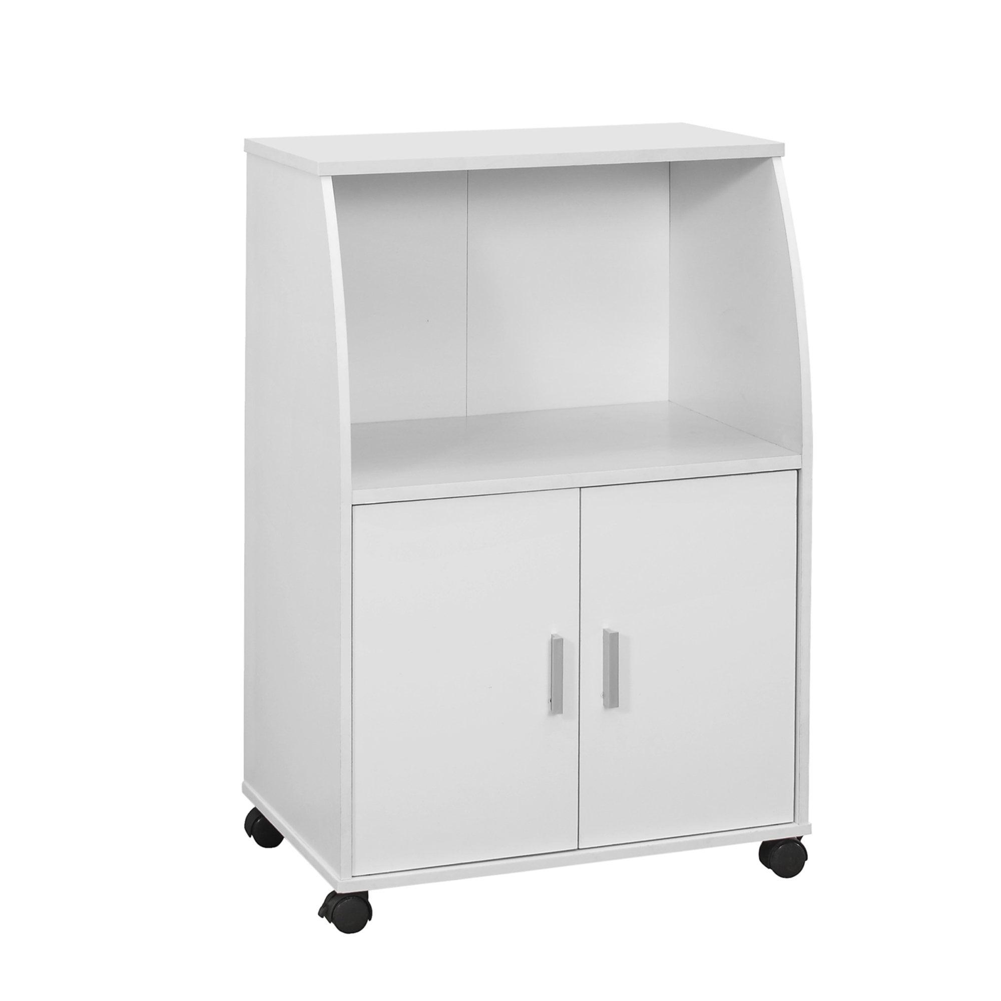 Dark Taupe Particle Board Kitchen Cart with Storage