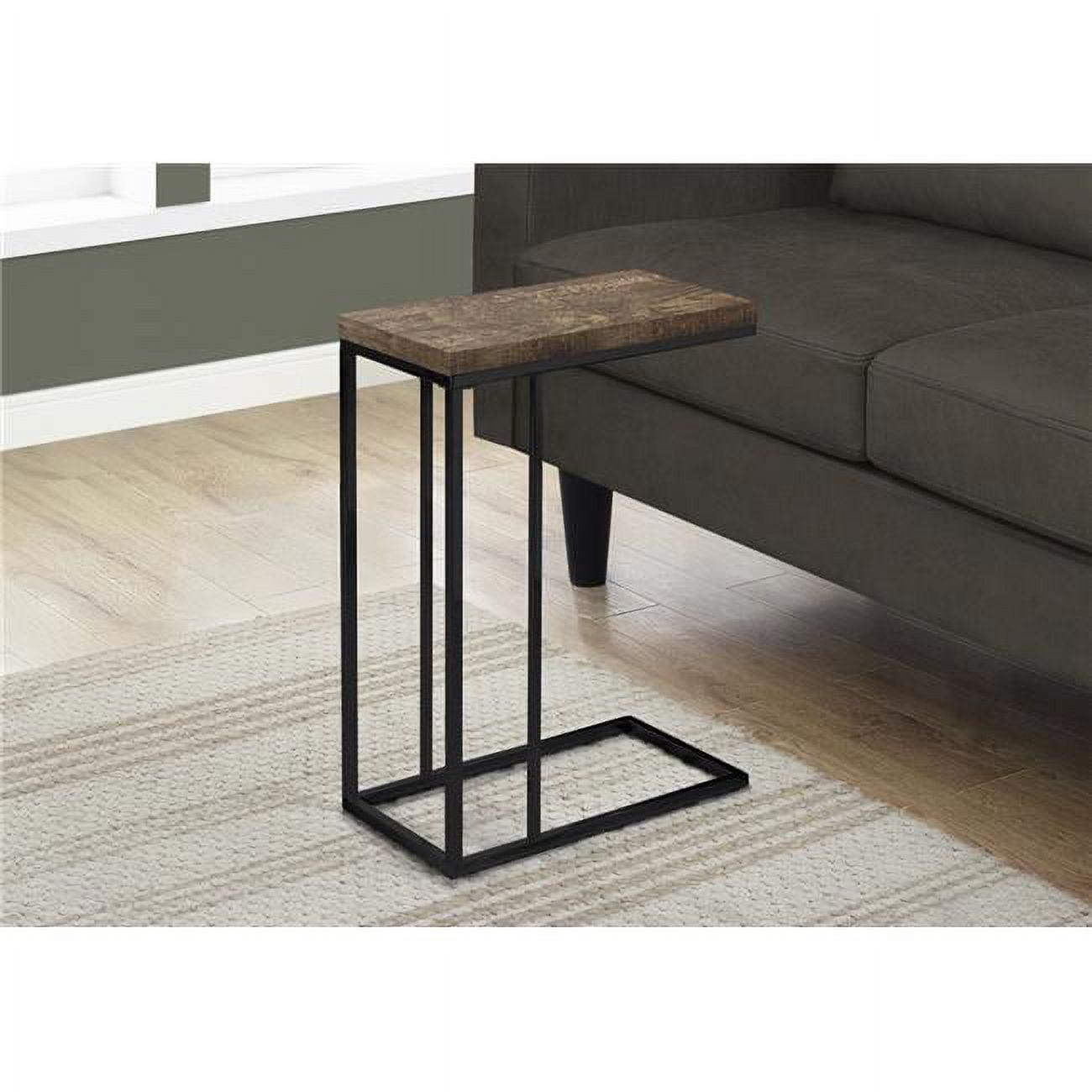 Luxury Brown and Black Particle Board Metal Accent Table