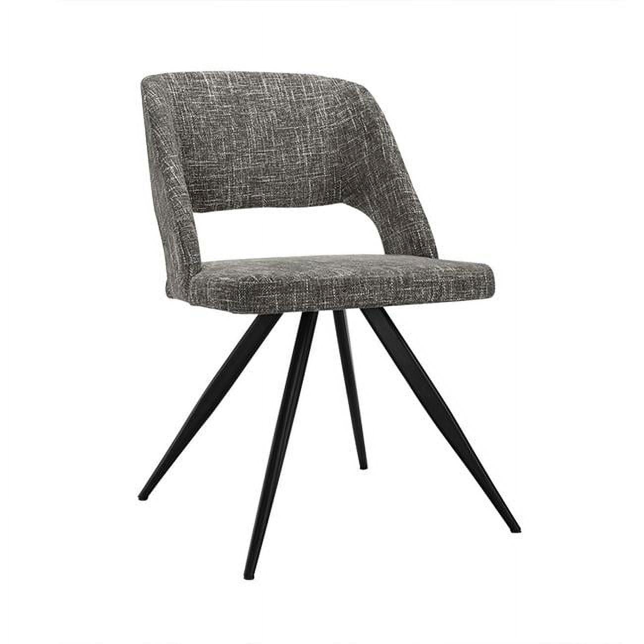 HomeRoots 283210 ModernFabric Dining Chair, Grey - Set of 2