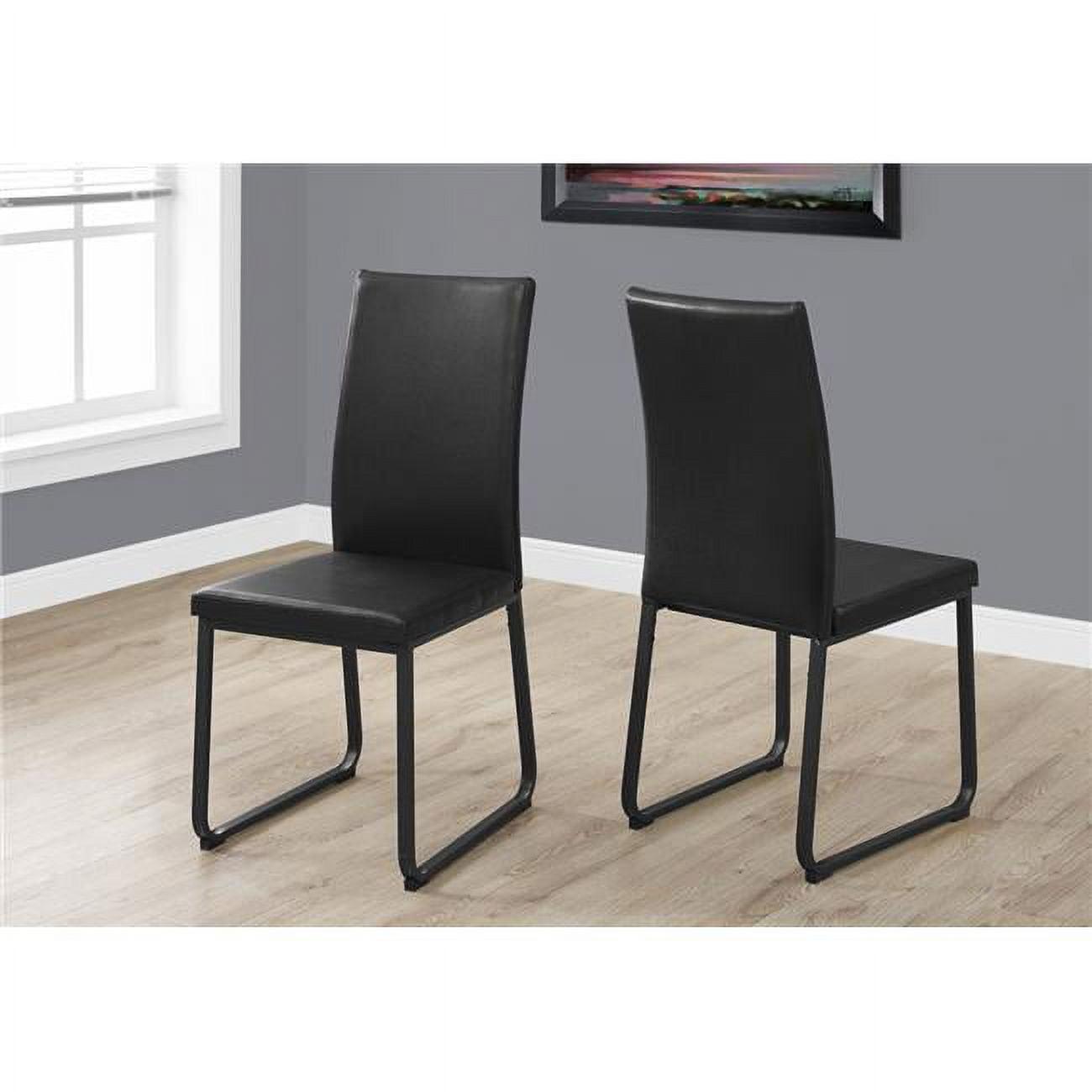 Jasmine 38" High Back Black Leatherette and Steel Dining Chair